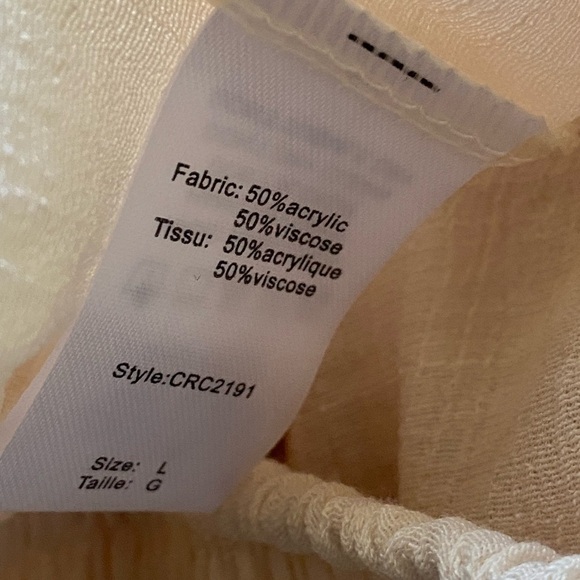 Elan Samoa 2025 Crochet Side Wide Leg Pants High Waist Flowy Cream Large NWT - Picture 8 of 12